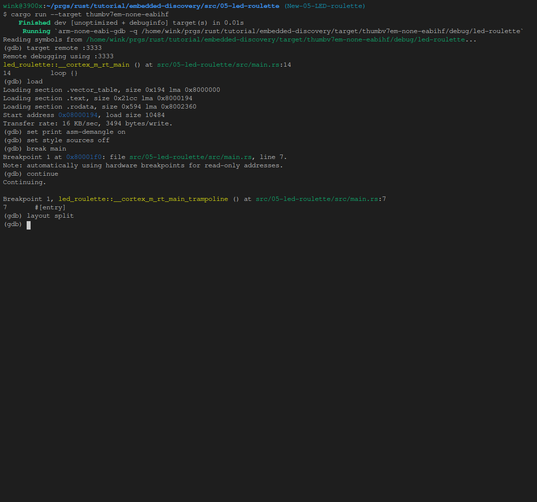 GDB TUI layout split 4 GDB セッション layout split