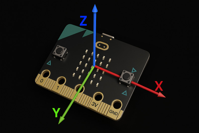 microbit 加速度センサーの軸